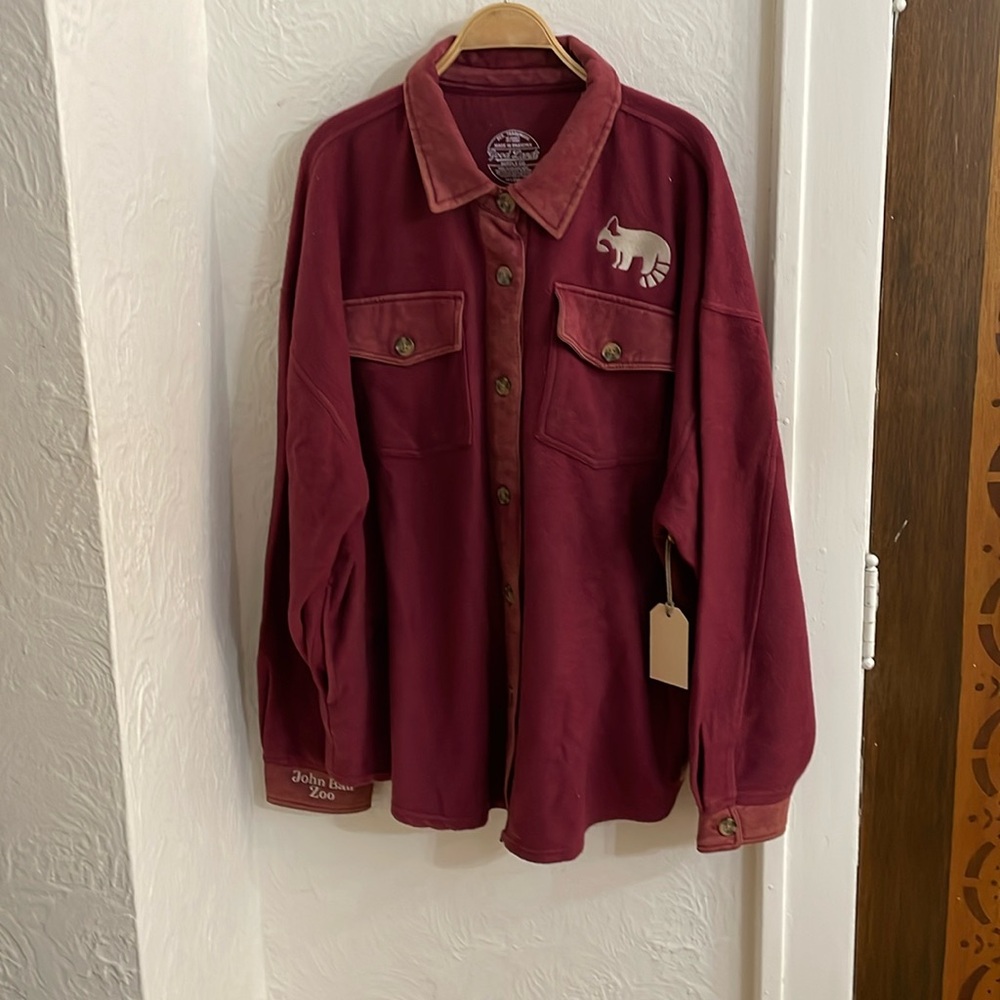 GOOD LAND Men's John Ball Zoo Button-Down Shirt Size XXL in Red